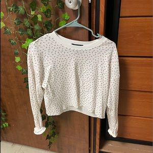 White crop top with flowers